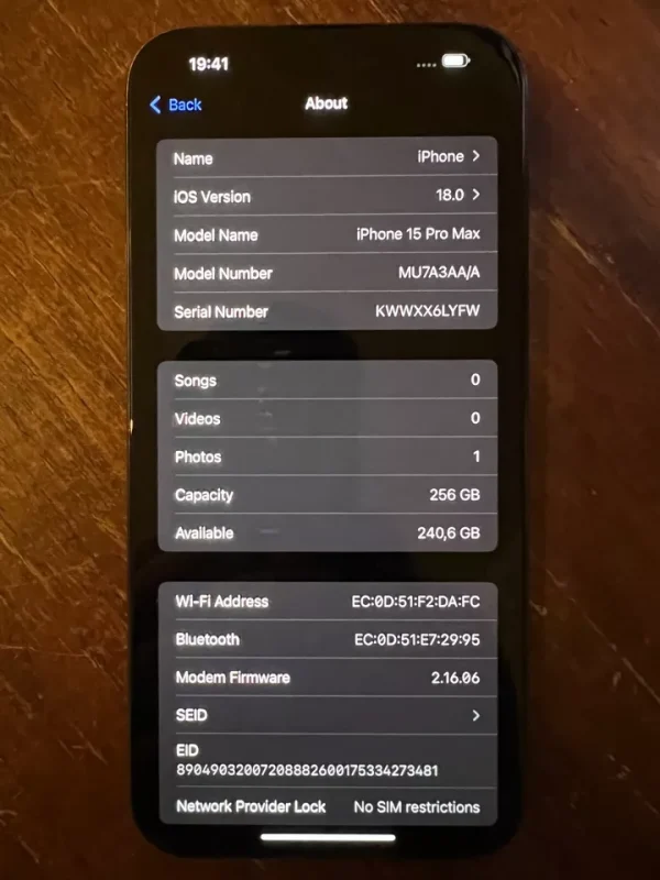 Apple iPhone 15 Pro Max – 256GB, eSIM – Blue Titanium - Image 3